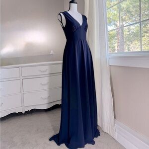 New Sm BHLDN Capulet Dress,deep V, Chiffon, Navy-PROM!